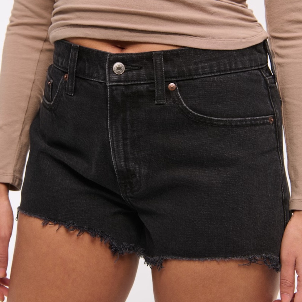 Abercrombie & Fitch Black High-Rise Jean Shorts
